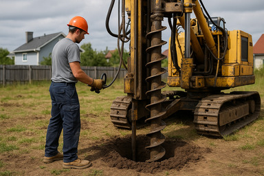 Как происходит бурение под сваи на участке?